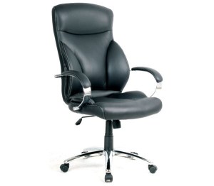 woo-95316 BF5300 ΠΟΛΥΘΡΟΝΑ ΔΙΕΥΘΥΝΤΗ ΜΕΤΑΛΛΟ ΧΡΩΜΙΟ, PU ΜΑΥΡΟ