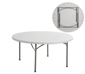 woo-95598 BLOW ΤΡΑΠΕΖΙ ΣΥΝΕΔΡΙΟΥ - CATERING ΠΤΥΣΣΟΜΕΝΟ, ΜΕΤΑΛΛΟ ΒΑΦΗ ΓΚΡΙ, HDPE ΑΣΠΡΟ
