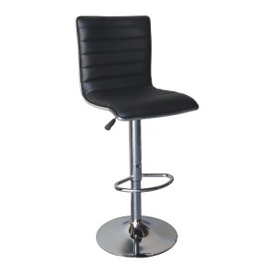 woo-96362 ALFI ΣΚΑΜΠΩ BAR ΧΡΩΜΙΟ / PU ΜΑΥΡΟ