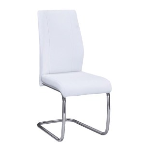 woo-97701 TULIP ΚΑΡΕΚΛΑ ΤΡΑΠΕΖΑΡΙΑΣ ΚΟΥΖΙΝΑΣ ΜΕΤΑΛΛΟ ΧΡΩΜΙΟ / PU ΑΣΠΡΟ