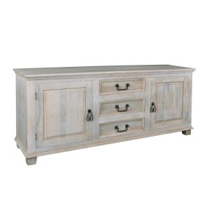 woo-99177 MAISON SARDAR ΜΠΟΥΦΕΣ ΣΑΛΟΝΙΟΥ 3 ΣΥΡΤΑΡΙΑ - 2 ΝΤΟΥΛΑΠΙΑ / ΞΥΛΟ MANGO ANTIQUE ΑΣΠΡΟ