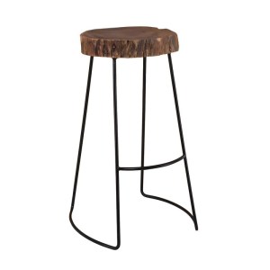 woo-99263 ATRIUM ΣΚΑΜΠΟ BAR, ΜΕΤΑΛΛΟ ΒΑΦΗ ΜΑΥΡΟ, ΞΥΛΟ ΑΚΑΚΙΑ ΦΥΣΙΚΟ