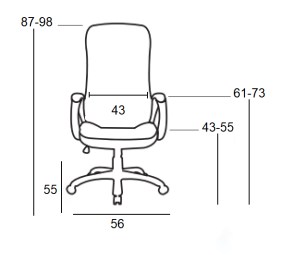 Zougris - 01.0026 A1100 ΜΑΥΡΗ ΠΟΛΥΘΡΟΝΑ ΓΡΑΦΕΙΟΥ 56Χ55Χ43-87/55-98ΕΚ.