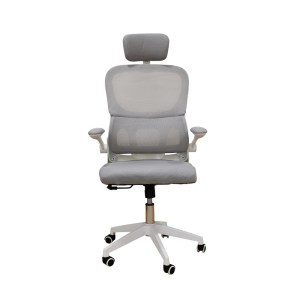 zougris-01.0294.1 A9935 WHITE/GREY MESH ΚΑΡΕΚΛΑ ΓΡΑΦΕΙΟΥ 62Χ64Χ42-114/52-125ΕΚ.