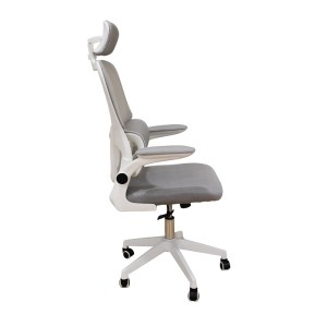 zougris-01.0294.1 A9935 WHITE/GREY MESH ΚΑΡΕΚΛΑ ΓΡΑΦΕΙΟΥ 62Χ64Χ42-114/52-125ΕΚ.