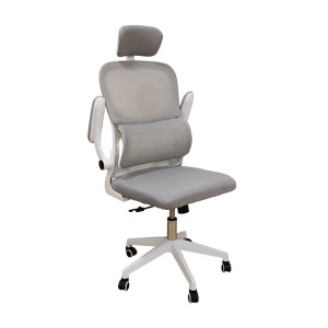zougris-01.0294.1 A9935 WHITE/GREY MESH ΚΑΡΕΚΛΑ ΓΡΑΦΕΙΟΥ 62Χ64Χ42-114/52-125ΕΚ.