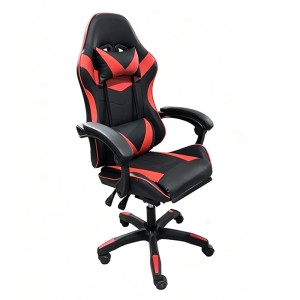 zougris-01.0429 A9937 ΜΑΥΡΟ/ΚΟΚΚΙΝΟ PVC ΠΟΛΥΘΡΟΝΑ GAMING/ΜΕ ΥΠΟΠΟΔΙΟ 64X59X43-112/53-125ΕΚ.