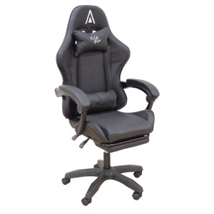 zougris-01.0810 A9950 ΜΑΥΡΟ PVC ΠΟΛΥΘΡΟΝΑ GAMING/ΜΕ ΥΠΟΠΟΔΙΟ 61Χ62Χ45-118/54-127ΕΚ.