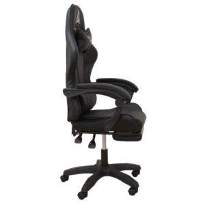 zougris-01.0810 A9950 ΜΑΥΡΟ PVC ΠΟΛΥΘΡΟΝΑ GAMING/ΜΕ ΥΠΟΠΟΔΙΟ 61Χ62Χ45-118/54-127ΕΚ.