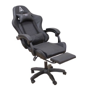 zougris-01.0810 A9950 ΜΑΥΡΟ PVC ΠΟΛΥΘΡΟΝΑ GAMING/ΜΕ ΥΠΟΠΟΔΙΟ 61Χ62Χ45-118/54-127ΕΚ.