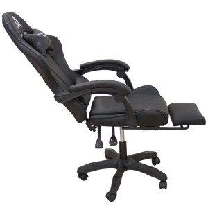 zougris-01.0810 A9950 ΜΑΥΡΟ PVC ΠΟΛΥΘΡΟΝΑ GAMING/ΜΕ ΥΠΟΠΟΔΙΟ 61Χ62Χ45-118/54-127ΕΚ.