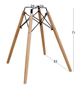 Zougris - 08.0023 RANDY ΒΑΣΗ ΤΡΑΠΕΖΙΟΥ ΞΥΛΟ-ΜΕΤΑΛΛΟ 53Χ53Χ71ΕΚ.