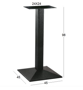 zougris-08.0025H LIMA ΜΕΣΑΙΟΥ ΥΨΟΥΣ 45X45X98ΕΚ.(Π/Ρ)ΒΑΣΗ ΜΕΤΑΛΛΙΚΗ ΜΕ ΡΕΓ/ΡΟΥΣ ΜΑΥΡΗ