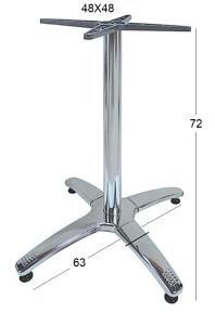 zougris-08.0152 ROMAN 4ΝΥΧΗ 63X72X48X48ΕΚ.(Σ/Ρ)ΒΑΣΗ ΑΛΟΥΜ./INOX ΜΕ ΡΕΓ/ΡΟΥΣ