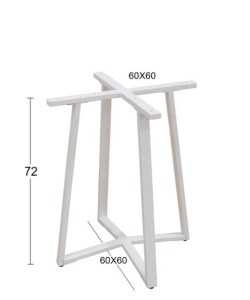 Zougris - 08.0276 BISTRO 60X60X72ΕΚ. WHITE ΒΑΣΗ ΜΕΤΑΛΛΙΚΗ ΜΕ ΡΕΓ/ΡΟΥΣ