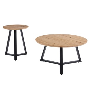 zougris-09.0010.4 ALEX SET 2ΤΜΧ. SONOMA OAK Φ45Χ55ΕΚ. & Φ80Χ41ΕΚ. ΤΡΑΠΕΖΙ ΣΑΛΟΝΙΟΥ