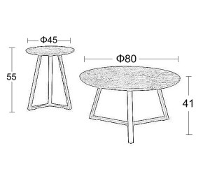 Zougris - 09.0010.5 ALEX SET 2ΤΜΧ. CEMENT Φ45Χ55ΕΚ. & Φ80Χ41ΕΚ. ΤΡΑΠΕΖΙ ΣΑΛΟΝΙΟΥ