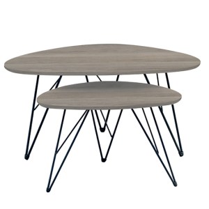 Zougris - 09.0408 NANCY ΚΑΡΥΔΙ MDF ΣΕΤ 2 ΤΡΑΠΕΖΑΚΙΑ