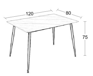 Zougris - 09.0672 LOBY CERAMIC WHITE MARBLE 120Χ80Χ75ΕΚ. ΤΡΑΠΕΖΙ