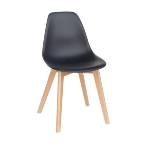 Zougris - 10.0095.S ΚΑΡΕΚΛΑ ΤΡΑΠΕΖΑΡΙΑΣ ΞΥΛΙΝΗ 4ΤΜΧ LOFT PLUS ΜΑΥΡΟ PP 46X46X41-81ΕΚ.