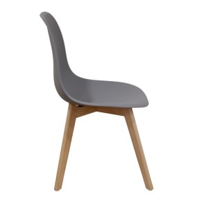 Zougris - 10.0096.S ΚΑΡΕΚΛΑ ΤΡΑΠΕΖΑΡΙΑΣ ΞΥΛΙΝΗ 4ΤΜΧ LOFT PLUS ΓΚΡΙ PP 46X46X41-81ΕΚ.