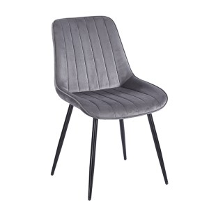 zougris-11.1643 BONY GREY VELVET ΥΦΑΣΜΑ ΚΑΡΕΚΛΑ ΜΕΤΑΛΛΙΚΗ 51X58X87ΕΚ.