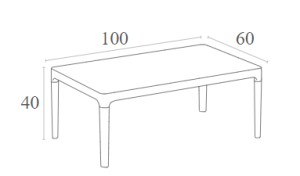 Zougris - 20.0274 SKY WHITE 100Χ60Χ40ΕΚ. ΤΡΑΠΕΖΙ ΠΟΛ/ΝΙΟΥ