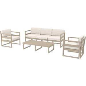 Zougris - 20.0444 MYKONOS SET 3ΘΕΣ.TAUPE ΜΕ ΜΑΞ.(3ΘΕΣ.+2ΠΟΛ.+ΤΡΑΠ 130ΕΚ.)