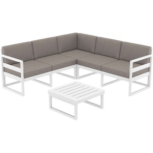 zougris-20.0455 MYKONOS ΓΩΝΙΑ SET WHITE/ΜΑΞ. L.BROWN ΠΟΛ/ΝΙΟΥ (+ΤΡΑΠ.65ΕΚ.)