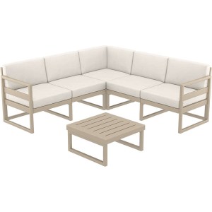 zougris-20.0456 MYKONOS ΓΩΝΙΑ SET TAUPE/ΜΑΞ. BEIGE ΠΟΛ/ΝΙΟΥ (+ΤΡΑΠ.65ΕΚ.)