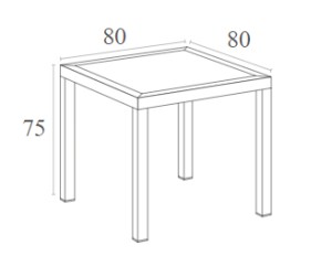 Zougris - 20.0522 ARES ΤΡΑΠΕΖΙ 80Χ80Χ75ΕΚ. DARK GREY ΠΟΛ/ΝΙΟΥ