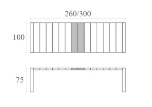 Zougris - 20.0578 VEGAS TAUPE 100X260/300Χ75ΕΚ. ΕΠΕΚΤ.ΤΡΑΠΕΖΙ ΠΟΛ/ΝΙΟΥ