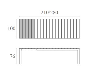 zougris-20.0806 ATLANTIC TAUPE 100X210/280Χ76ΕΚ. ΕΠΕΚΤ.ΤΡΑΠΕΖΙ ΠΟΛ/ΝΙΟΥ