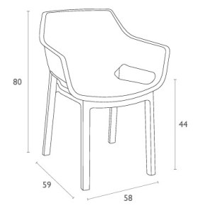 zougris-20.0935.1 DORA BLACK ΠΟΛΥΘΡΟΝΑ ΠΟΛ/ΝΙΟΥ 58X59X80ΕΚ.