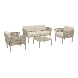zougris-20.0937.3S PORTOFINO LOUNGE SET 2ΘΕΣ.TAUPE/ΜΑΞ. BEIGE(2ΘΕΣ.+2ΠΟΛ.+ΤΡΑΠ 33ΕΚ.)