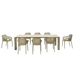zougris-20.9990 ΣΕΤ ΤΡΑΠΕΖΑΡΙΑΣ 9ΤΜΧ VEGAS AIR XL TAUPE 100X260/300Χ75ΕΚ.