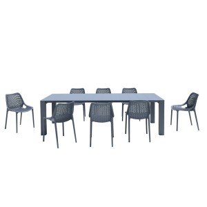 zougris-20.9991 ΣΕΤ ΤΡΑΠΕΖΑΡΙΑΣ 9ΤΜΧ VEGAS AIR DARK GREY 100X260/300Χ75ΕΚ.