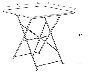 Zougris - 24.0207 ALMA 70Χ70Χ70ΕΚ. ΜΑΥΡΟ ΤΡΑΠΕΖΙ ΜΕΤΑΛΛΙΚΟ ΠΤΥΣ/ΝΟ