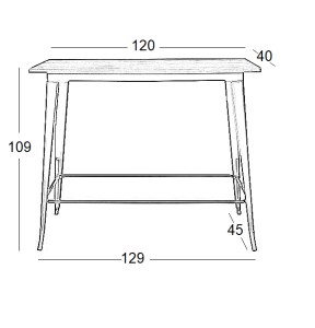 Zougris - 24.0218 TEXAS ΜΠΑΡ ΜΑΥΡΟ ΜΑΤ ΤΡΑΠΕΖΙ 120Χ40Χ109ΕΚ.ΜΕΤΑΛΛΟ/ΞΥΛΟ