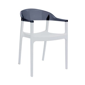 zougris-32.0116 CARMEN WHITE/BLACK ΠΟΛΥΘΡΟΝΑ 49X53X79ΕΚ.