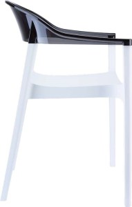 zougris-32.0116 CARMEN WHITE/BLACK ΠΟΛΥΘΡΟΝΑ 49X53X79ΕΚ.