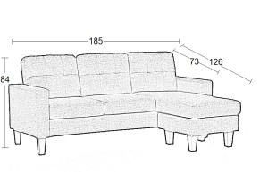 Zougris - 40.0068 LIANA S BLACK PVC ΓΩΝΙΑ 185Χ126X84ΕΚ.