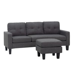 Zougris - 40.0069 LIANA S DARK GREY ΥΦΑΣΜΑ ΚΑΝΑΠΕΣ ΓΩΝΙΑ 185Χ126X84ΕΚ.
