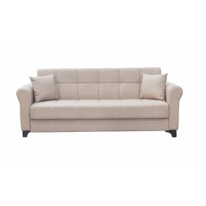 Zougris - 40.0118 AZUR LIGHT BROWN ΥΦΑΣΜΑ 3ΘΕΣΙΟΣ ΚΑΝΑΠΕΣ/ΚΡΕΒΑΤΙ ΜΕ ΑΠΟΘ.ΧΩΡΟ 210X80ΕΚ.