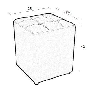 zougris-40.0122 CUBE GREY PU ΣΚΑΜΠΟ 35X35X42ΕΚ.