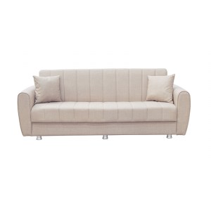 zougris-40.0127 ELVA LIGHT BROWN ΥΦΑΣΜΑ 3ΘΕΣΙΟΣ ΚΑΝΑΠΕΣ/ΚΡΕΒΑΤΙ ΜΕ ΑΠΟΘ.ΧΩΡΟ 210X80X75ΕΚ.