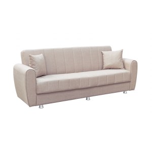 zougris-40.0127 ELVA LIGHT BROWN ΥΦΑΣΜΑ 3ΘΕΣΙΟΣ ΚΑΝΑΠΕΣ/ΚΡΕΒΑΤΙ ΜΕ ΑΠΟΘ.ΧΩΡΟ 210X80X75ΕΚ.