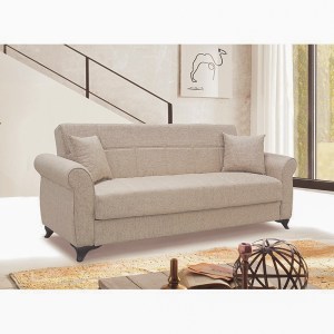 Zougris - 40.0138 LENA LIGHT BROWN ΥΦΑΣΜΑ 3ΘΕΣΙΟΣ ΚΑΝΑΠΕΣ/ΚΡΕΒΑΤΙ ΜΕ ΑΠΟΘ.ΧΩΡΟ 210X80ΕΚ.