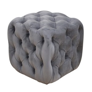 zougris-40.0160 ASTRA ΣΚΑΜΠΟ GREY VELVET ΥΦΑΣΜΑ 45X45Χ45ΕΚ.