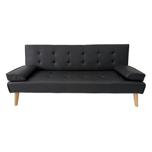 zougris-40.0206.1 MERYL BLACK PU ΚΑΝΑΠΕΣ ΚΡΕΒΑΤΙ 170X81X74ΕΚ.